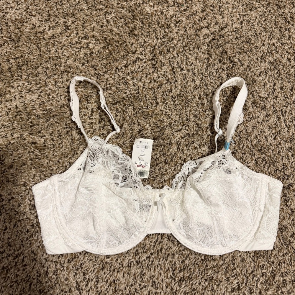 Bali Lace Desire White Unlined Underwire Full Coverage Bra 42C 6543 NEW